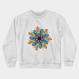 Watercolor floral multicolored mandala with fine details. Crewneck Sweatshirt